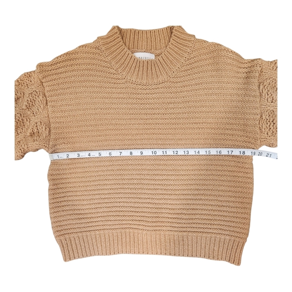 Gabriella James Knit Bobble Sleeve‎ Sweater In Camel Size: M - Picture 8 of 8